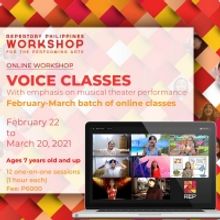 Repertory Philippines Announces Online Voice Classes