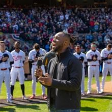 Photos: HAMILTON Star D. Jerome Sings Sings The National Anthem at Minnesota Twins' H