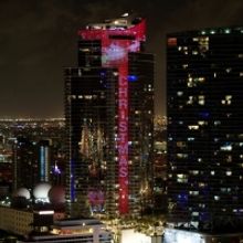 World's Tallest Digital 'Merry Christmas' Candy Cane and Santa's 'Magic City' Skyline