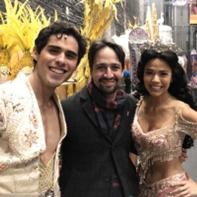 Photo Flash: Lin-Manuel Miranda Stops By ALADDIN on Broadway