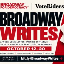 Broadway for Democracy & VoteRiders Launch Letter-Writing Initiative, Broadway Writes