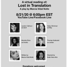 Virtual Reading of LOST IN TRANSLATION By Marcia Vidal Nolte Announced August 21