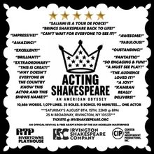 ACTING SHAKESPEARE: AN AMERICAN ODYSSEY to Open at Irvington Shakespeare Company