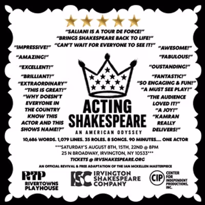 ACTING SHAKESPEARE: AN AMERICAN ODYSSEY to Open at Irvington Shakespeare Company