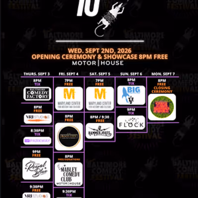 10th Annual Baltimore Comedy Festival Will Open in September