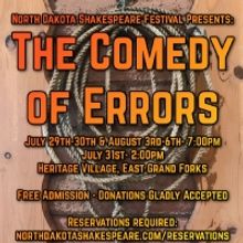 North Dakota Shakespeare Festival Present Site-Specific THE COMEDY OF ERRORS