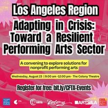 'Adapting in Crisis: Toward a Resilient Performing Arts Sector' to be Presented at th