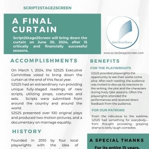 Script2Stage2Screen To Cease Operations in June