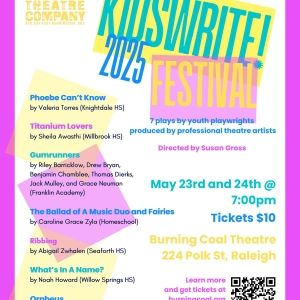 Burning Coal Theatre Presents KIDSWRITE! Festival 2025