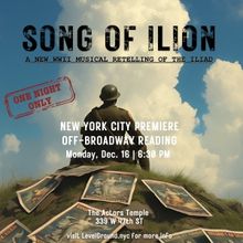 New Musical SONG OF ILION To Have NYC Developmental Reading