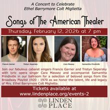 Linden Place Ballroom to Present Tribute Concert Honoring Ethel Barrymore Colt Migli