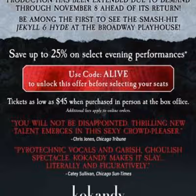 JEKYLL & HYDE at Broadway Playhouse Offers Discounted Tickets for Limited Time