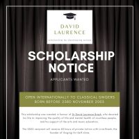 Inaugural David Laurence Scholarship for Developing Artists Announced Interview