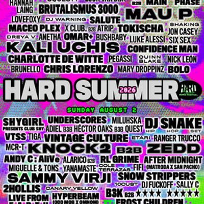 HARD Summer Music Festival 2026 Lineup Announced for Inglewood Event