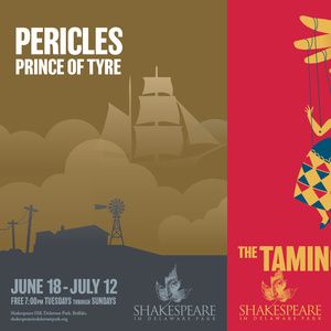 PERICLES, PRINCE OF TYRE & THE TAMING OF THE SHREW Set for Shakespeare In Delaware…