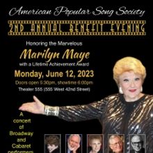 Marilyn Maye to be Honored at The American Popular Song Society Benefit