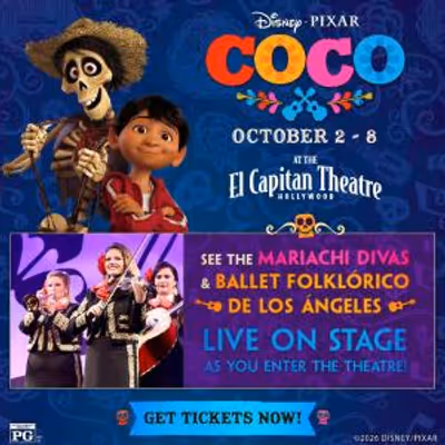 COCO Returns to El Capitan Theatre with Live Performance and Fiesta Events