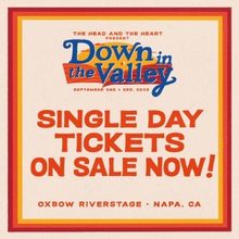 The Head and The Heart Presents: Down in the Valley Single-Day Tickets On Sale Now