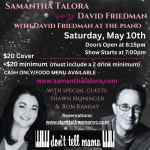Review: TRUST THE WIND: SAMANTHA TALORA SINGS DAVID FRIEDMAN at Don't Tell Mama Is Pure Magic!