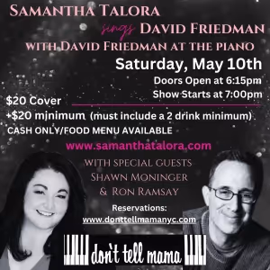 Review: TRUST THE WIND: SAMANTHA TALORA SINGS DAVID FRIEDMAN at Don't Tell Mama Is…