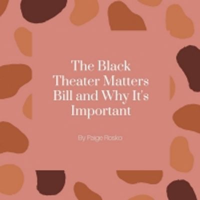 Student Blog: The Black Theater Matters Bill and Why It's Important