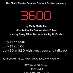 3600 to Make Its Debut at Chain Theatre Summer One-Act Festival