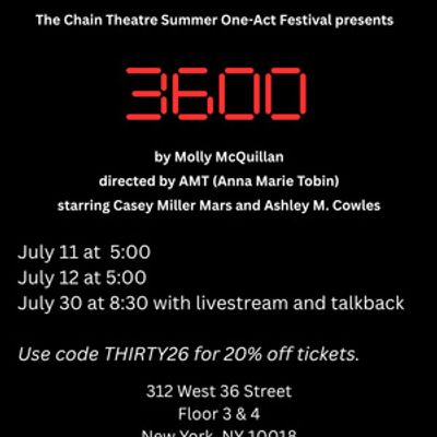 3600 to Make Its Debut at Chain Theatre Summer One-Act Festival