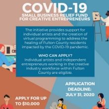 Fulton County Arts & Culture Announces Second Round Of COVID-19 Relief Funding For Ar