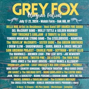Grey Fox Bluegrass Festival Shares 2024 Stage Schedules