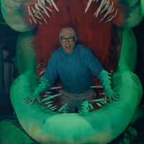 Video: Man Vs. Plant- Watch Richard Ridge Get Eaten by Audrey II at LITTLE SHOP OF HORRORS