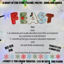 STORYTELLING NYC 'FEAST' A Night Of Live Storytelling, Poetry, Song, And Dance to…