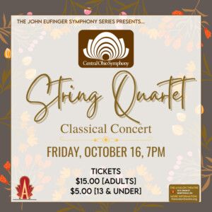 Central Ohio Symphony String Quartet to Perform at The Avalon Theatre