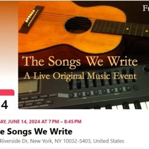 The Songs We Write Free, Live Original Music Event Comes to Recirculation in…