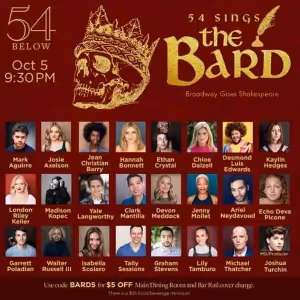 54 Below to Present 54 SINGS THE BARD: BROADWAY GOES SHAKESPEARE