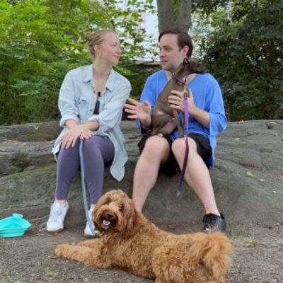 Exclusive: Natasha Hodgson & Jak Malone Cuddle up with Their Broadway Pets, Sydney & Dracula