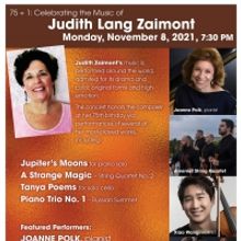 75+1 Celebrating Composer Judith Lang Zaimont's 75th Birthday to be Presented at New…