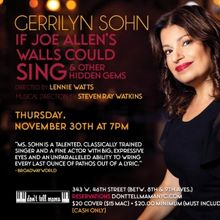 Gerrilyn Sohn To Return To Don't Tell Mama With IF JOE ALLEN'S WALLS COULD SING & OTH