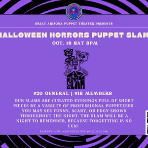 Great Arizona Puppet Theater to Present HALLOWEEN HORRORS ADULT PUPPET SLAM