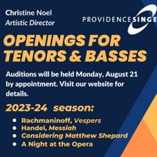 Audition For The Providence Singers 2023-24 Season