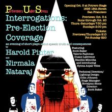 Performers Under Stress to Present Three Short Plays By Harold Pinter And Nirmala Nat