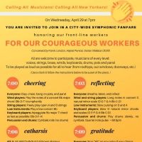 All New Yorkers Invited to Join '7 PM Cheer' Symphonic Fanfare Next Wednesday