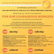 All New Yorkers Invited to Join '7 PM Cheer' Symphonic Fanfare Next Wednesday