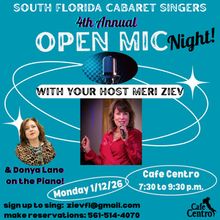South Florida Cabaret Singers Will Sing in the New Year With 4th Annual Open Mic Nigh
