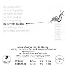 THE ELEVENTH GOODBYE: A NEW PLAY to be Presented by The Fool Volk