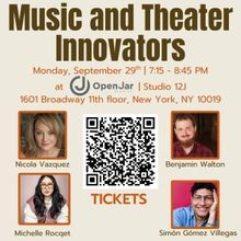 MUSIC AND THEATER INNOVATORS Series to Launch In September At Open Jar Studios