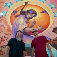 Kelly 'Risk' Graval & Mear One Paint The Maiden Of The Mayfair Mural In Los Angeles