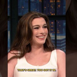 Anne Hathaway Gets Parenting Advice from Seth Meyers on LATE NIGHT