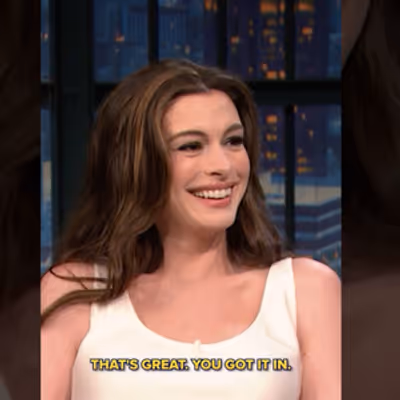 Anne Hathaway Gets Parenting Advice from Seth Meyers on LATE NIGHT