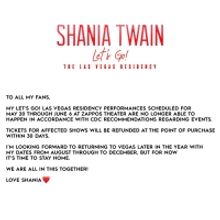 Shania Twain Cancels Las Vegas Residency Dates in May & June