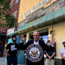 Senator Chuck Schumer Visits Westcott Theater in Syracuse in Support of the Save Our 